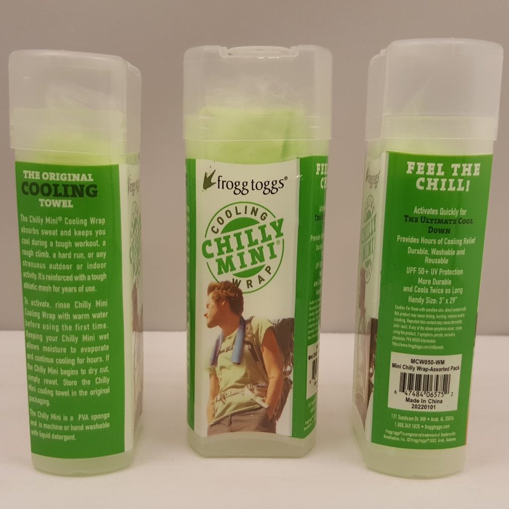 CHILLY MINI Cooling Wrap 3 Count Hi Vis Lime Green